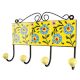 Ceramic Floral Tile Hook in Yellow